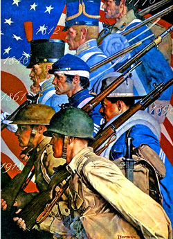 Olde Time Mercantile Norman Rockwell WW2 Americans at War Art Print - 7 in x 10 in - Unmatted, Unframed: Amazon.com 
